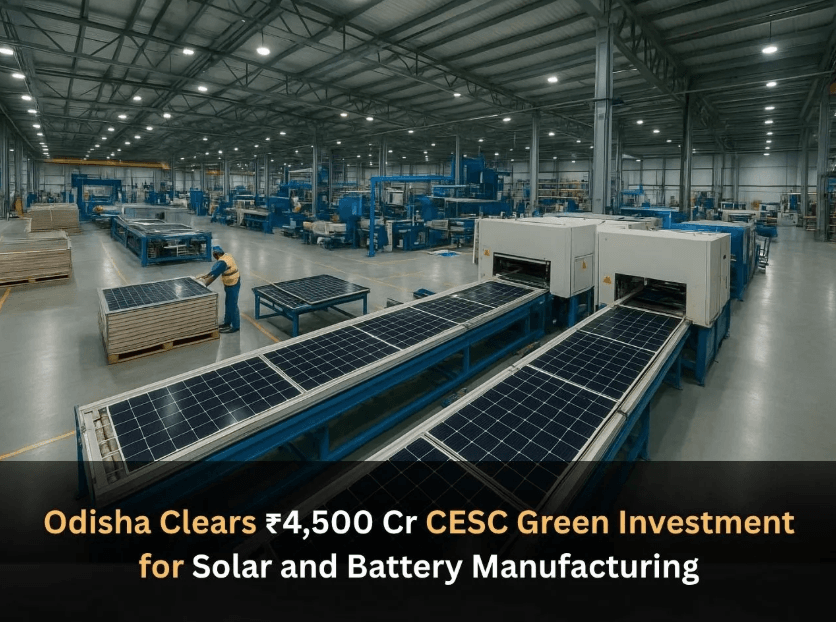CESC Gets ₹4,500 Cr Nod for Solar & BESS Plant in Odisha